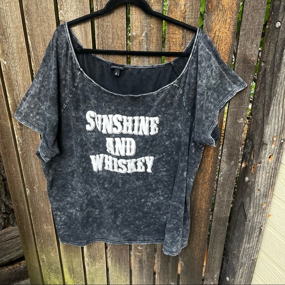 Torrid Off Shoulder Heritage Slub Sunshine & Whiskey Tee Sz 4X - Picture 5 of 16